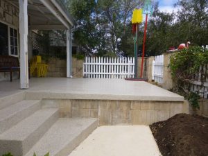 fremantle house front patio after exposed aggregate concrete has been done.